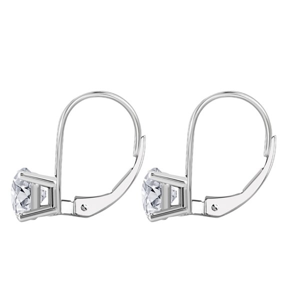 0.40 Cttw Leverback Dangle Natural Diamond Earring - Picture 7 of 12